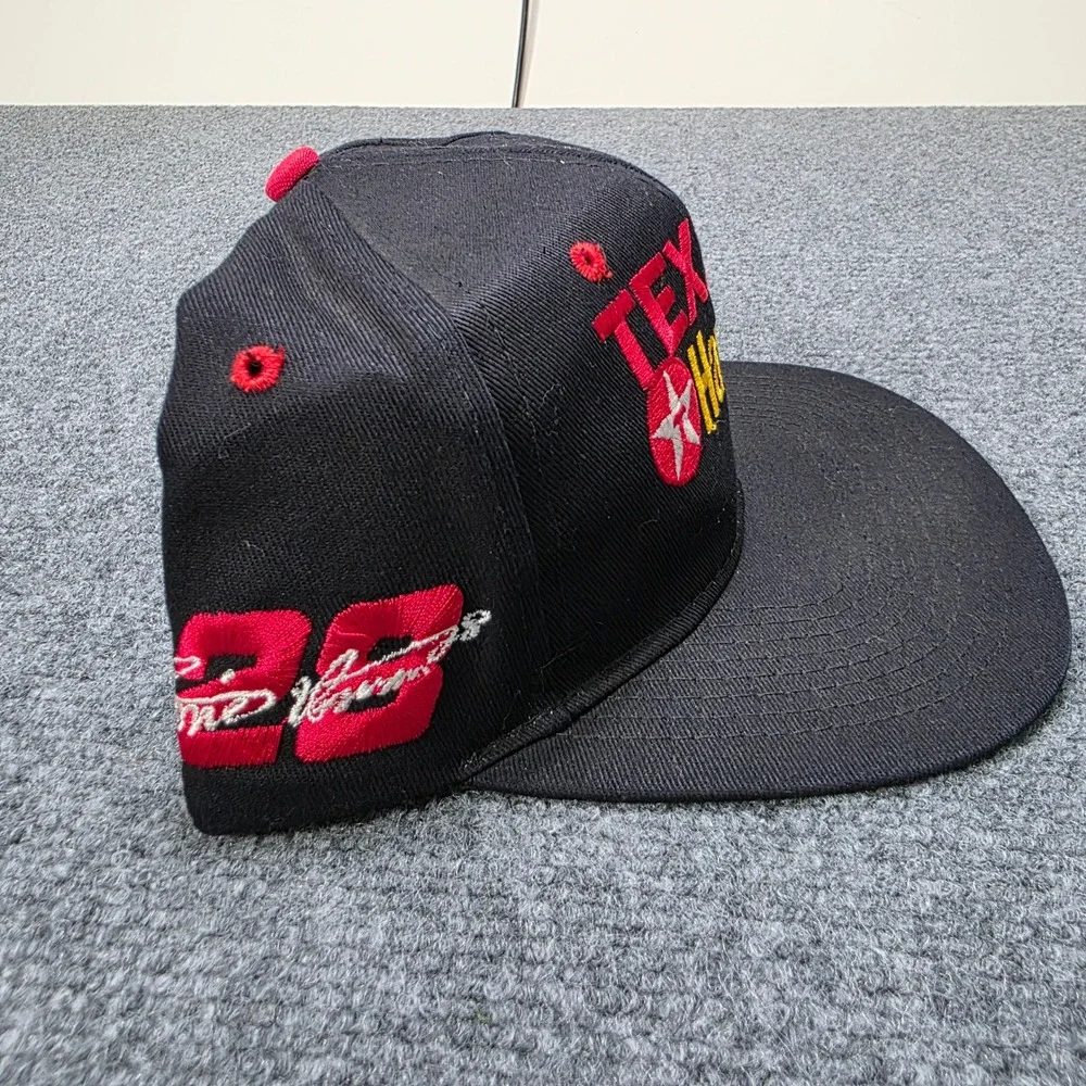 Vintage Texaco Havoline Racing Ernie Irvan NASCAR Snapback Hat Black Red‎ Yellow